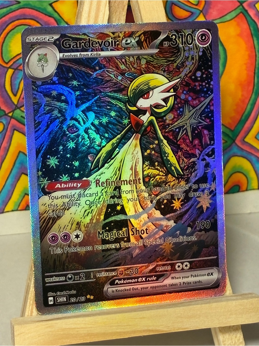 Gardevoir EX Pokemon Holo Fan Art Card Neon Comic Sketch Style High Quality